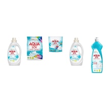 Aquabor Doğal Mineralli Sıvı Beyaz + 4 Kg Renkliler + Tablet + Sıvı Beyaz + Elde Bulaşık 5 Li Set