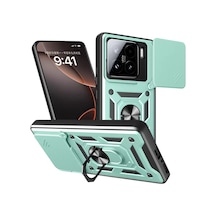 Newface Xiaomi Mi 15 Kılıf Pars Lens Yüzüklü Silikon - Yeşil