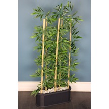 Yapay Çiçek Deposu Dekoratif Saksıda Islak Yapraklı 5 Çubuklu Bambu Seperatör 20x50x135cm