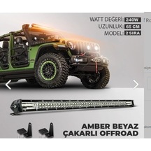 240w 65 Cm Çift Sıra 5 Modlu Turuncu Beyaz Off Road Led Bar