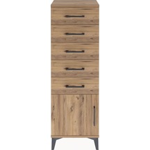 Arges Dolap 5 Çekmeceli Tek Kapaklı 44x30x134 Çam-çam Çam