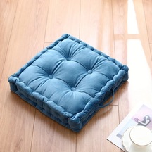 Elmpaly Mavi Kare Puşide Tüm Mevsimler Meditasyon Minderi Mavi