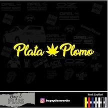 Plata Plomo Oto Sticker Sarı 20 10 Cm