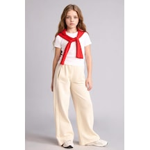 Defacto Kız Çocuk Wide Leg Eşofman Altı G0577a826sper117 Ekru-er117