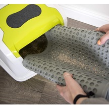Purr-fect Paws Çok Amaçlı Kedi Kumu Matı - Gri, Orta, 1'li Paket