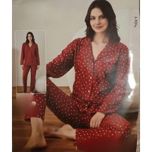 Boyraz Kadın Süet Boydan Düğmeli Pijama Takımı 02021 - 1 Adet 001