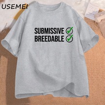 Flood Of Style Itaatkar Ve Breedable T-shirt Komik Mizah Kadın Erkek Giyim Pamuk Kısa Kollu O-boyun Yaz T Sh Gri