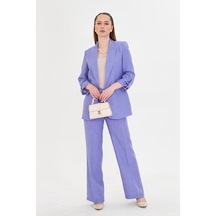 Gofre Kumaşlı Kolu Büzgülü Takım Lavanta Lavanta Gofre Kumaşlı Kolu Büzgülü Takım Lavanta Lavanta