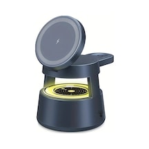 Xuweiwei Metal Gri 4lü 1 Arada Katlanabilir Kablosuz Sarj Cihazi Ve Kilif Hizli Sarj Istasyonu İphone İwatch Uyumlu