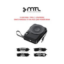 Magsafe Uyumlu 3in1 37,5 Watt Hızlı Şarj Powerbank Watch Ve Airpods Şarj Destekli Mt4580 Siyah