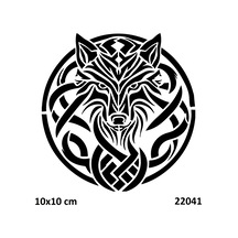Airbrush Tattoo Tribal Bozkurt Yapışkanlı Stencil Süsleme Ve Boyama Kalıbı