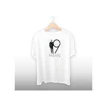 19 Mayıs Detaylı Unisex Tişört Beyaz