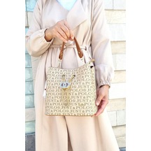 Just Polo Kadın Kum Taba 3 Bölmeli El Ve Omuz Çantası Jpm2065 Kum Taba Ebat:22x23x11 Cm Kum Taba