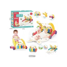Piyanolu 2 İn 1 Kırmızı Oyun Halısı Bebek Yürüteci Ve Tavşan Desenli
