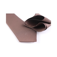 Demfashion Özel Desenli Kravat Mendil Seti - Kahverengi (533049499) Kahverengi