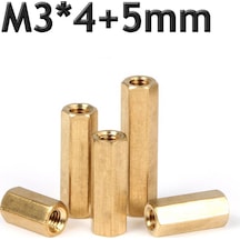 Koodmax-M3 X 4Mm Pirinç Aralayıcı Distans - Dişi - Dişi M3*4+5Mm