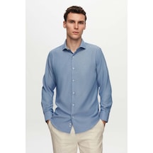 D'S Damat Ds Damat Slim Fit Koyu Mavi Klasik Kravatlık Uzun Kol Kolay Ütülenebilir Gömlek 2hf02ort5185 Okyanus Mavi