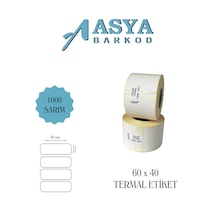 Etiket - Termal Etiket 60x40 1000 Sarım 1 Rulo 40x 60