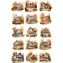 Sonbahar Temalı Ev Sticker Set