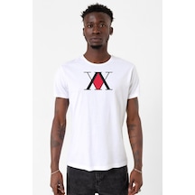 Hunter X Hunter Anime Logo Beyaz Erkek Bisikletyaka Tshirt 001