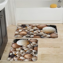 Rovigo Home Baskılı Kaymaz Taban 2'Li Banyo Paspas Takım Rvg5041-100x60-60x50 Çok Renkli
