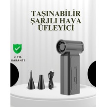 Taşınabilir Şarjlı Güçlü Hava Üfleme Aleti Çok Yönlü Kullanım Siyah