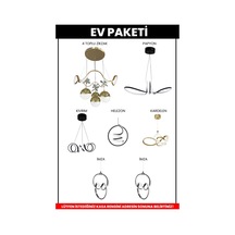 Premium Ev Aydınlatma Paketi 7 Parça Avizeden Oluşan Muhteşem Aydınlatma Seti Standart