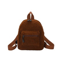 Novahub Vintage Kuzu Yünü Kadın Sırt Çantası, Brown Renk, Mini Boy, Sonbahar Kış Tarzı Brown