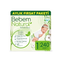 Bebem Natural Yenidoğan Bebek Bezi 1 Numara Aylık Fırsat Paketi 240 Adet
