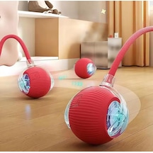 Akıllı Kedi Oyuncağı, Otomatik Yuvarlanan İnteraktif Top, Hareketli Kuyruk, Usb Şarjlı, Led Işı
