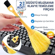 2 Adet Çok Fonksiyonlu Klavye Ve Araç Için Mikrofiber Toz Alma Püskülü Anti-statik Toz Alma Püskülü