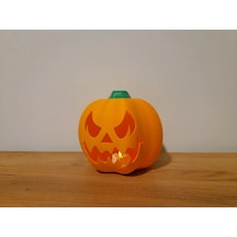 3d Baskı Oyma Yüzlü Balkabağı Tealight Mumluk Cadılar Bayramı Dekoratif Feneri Şamdan Turuncu