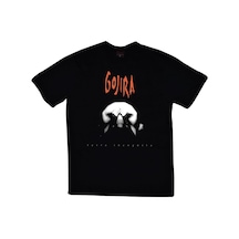 Gojira Baskılı Unisex %100 Pamuk Siyah T-shirt SIYAH