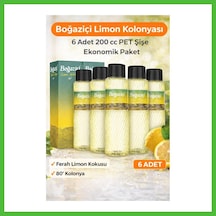 Vaveni Boğaziçi Limon Kolonyası 200 Cc Pet Şişe 6 Adet 80 Ferahlatıcı Limon Kokulu Kolonya Ekonomik Paket Arz