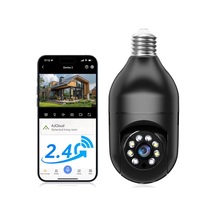 Geeksen Ev Güvenlik Kamerası Ampul Tipi - 2.4g Wifi, İki Yönlü Konuşma, Tam Renk Gece Görüşü, Siyah