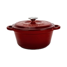 Lava Döküm Yuvarlak Tencere Döküm Demir Kapak New Heritage Serisi Çap Ø 26cm.-bordo Bordo