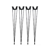 Firkete Tel Sehpa Ayağı Siyah (4 adet - 54 cm.)