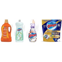 Bingo Giysi Şampuanı 4l + Bulaşık Deterjanı 650 Ml + Soft + Pro Tablet 60'lı 4'lü Set Diğer