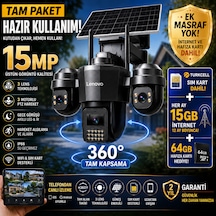 Lenovo 4g Pro 360 - Solar Panelli Kamera, Her Ay 15gb Turkcell 1 Yıl li, 7/24 Güvenlik Seti