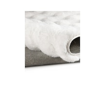 Aries Home Tavşan Tüyü Yumuşak Keçeleşmez Dekoratif Bubble İthal Kalite Post Halı Krem