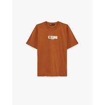 Koton Regular Fit Bisiklet Yaka Kısa Kollu Baskılı Tişört Kiremit 6sam10450mk