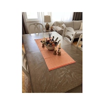 Turuncu Pötikare Dantelli Masa Örtüsü Runner 85x47 Cm - Retro Mutfak Ve Salon Dekoru