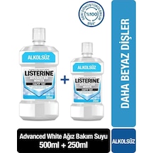 Listerine Advanced White Hafif Tat Alkolsüz Ağız Bakım Suyu 500 ml +  250 ml