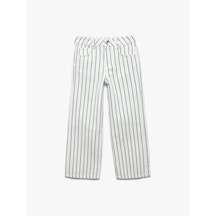 Koton Pamuklu Çizgili Geniş Paça Jean Pantolon Lacivert Çizgili 5skg40148ad 7s2