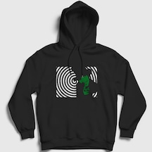 Presmono Unisex Spiral Marilyn Manson Kapüşonlu Sweatshirt Siyah