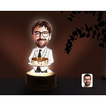 Kişiye Özel Erkek Doğum Günü Karikatürlü Dekoratif 3D Biblo Led I (481496605)