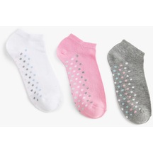 Koton 3'lü Patik Çorap Seti Puantiyeli Beyaz 3sak80080aa 3SAK80080AA000