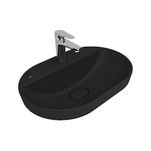Kale Zero 2.0 60x40 Cm Mat Siyah Yarı Gömme Oval Lavabo