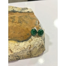 Malahit Malakit Taşlı Gümüş Küpe 925 Ayar Taş N11.69157