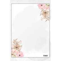 A5 Çiçek Bloknot Çizgisiz Defter - 50 Yaprak - Memopad - Notepad - Not Defteri - Not Kağıdı - 1716 Çok Renkli